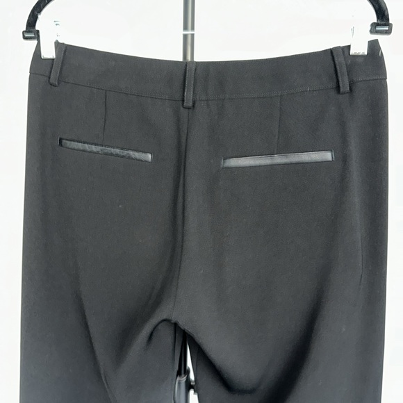 VINCE. Asymmetric Harem Trousers Leather Trim tapered hem Pants Size 6. Like New - Picture 15 of 16